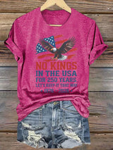 🔥Buy 3 Get 15% Off🔥Women's  No Kings USA Patriotic Tee ,250 Years of Democracy printed T-shirt