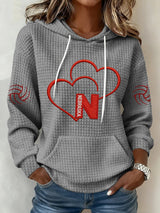 Women's Vintage  Volleyball Print Hoodie