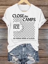 Women's  Abolish ICE  Close The Camps Print  T-Shirt