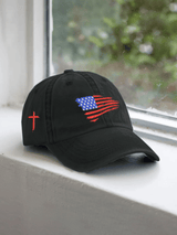 Retro Independence Day Flag Cross Embroidered Baseball Cap