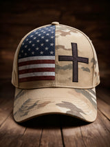 Retro American Flag Print Baseball Cap