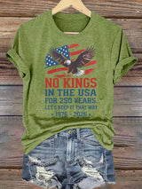 🔥Buy 3 Get 15% Off🔥Women's  No Kings USA Patriotic Tee ,250 Years of Democracy printed T-shirt
