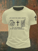 Men's  Life Gave Me Some Lemons, But My Jesus Turned Them Into Lemonade Faith  Printed Shirt