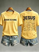 Women's JESUS IS KING Printed T-Shirt