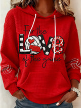 Women's Volleyball Print Casual Hooded Sweatshirt