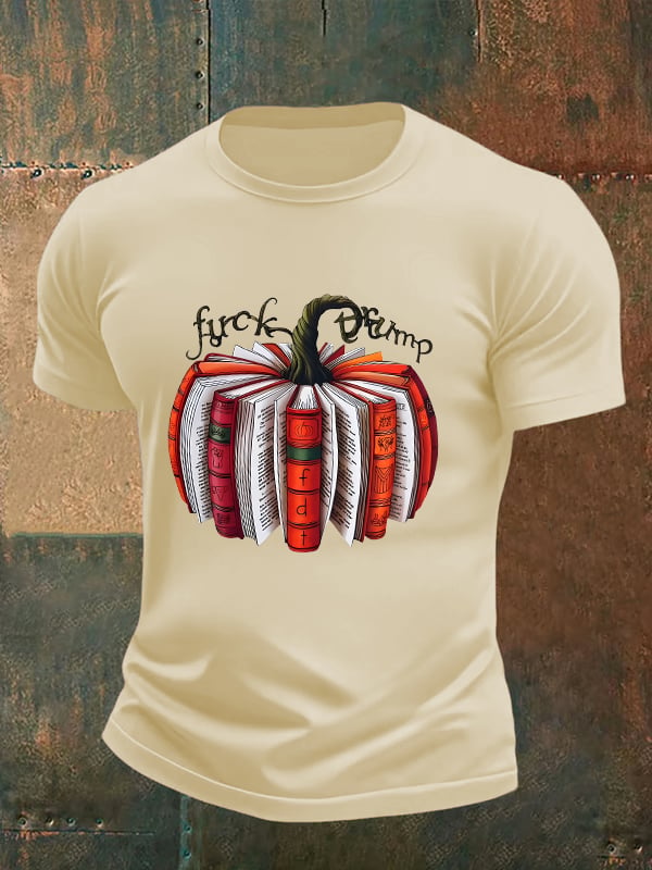 🔥Buy 3 Get 15% Off🔥Men's  Fall Book Pumpkin DTF transfer - FDT, Fall Aesthetic print  T-Shirt