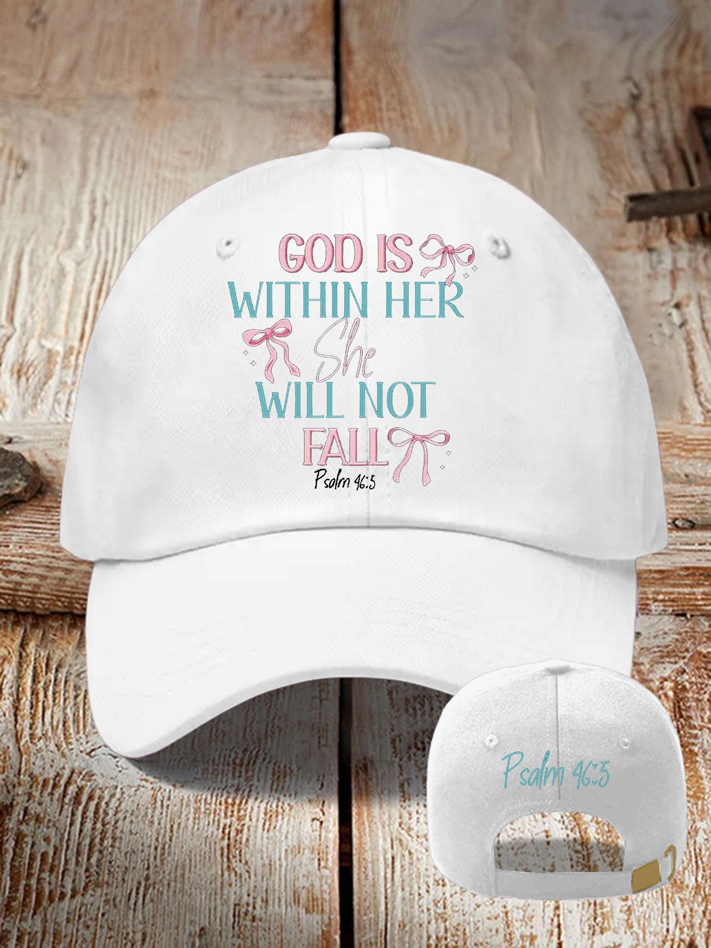 Retro God Is Within Her She Will Not Fall Psalms 46:5 Print Baseball Cap