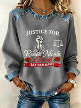 Women's Justice For Her Print Casual Sweatshirt