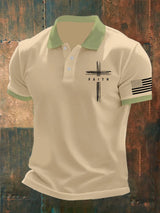 Men's Casual Contrast Color Faith Polo