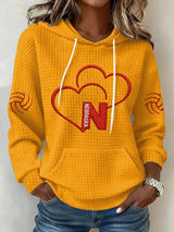 Women's Vintage  Volleyball Print Hoodie