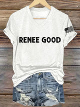 Women's Say Her Name Print V Neck T-shirt