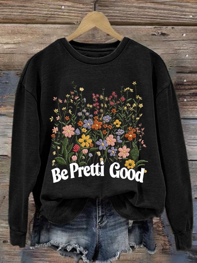 Women's Casual FDT Printed Long-Sleeve Sweatshirt