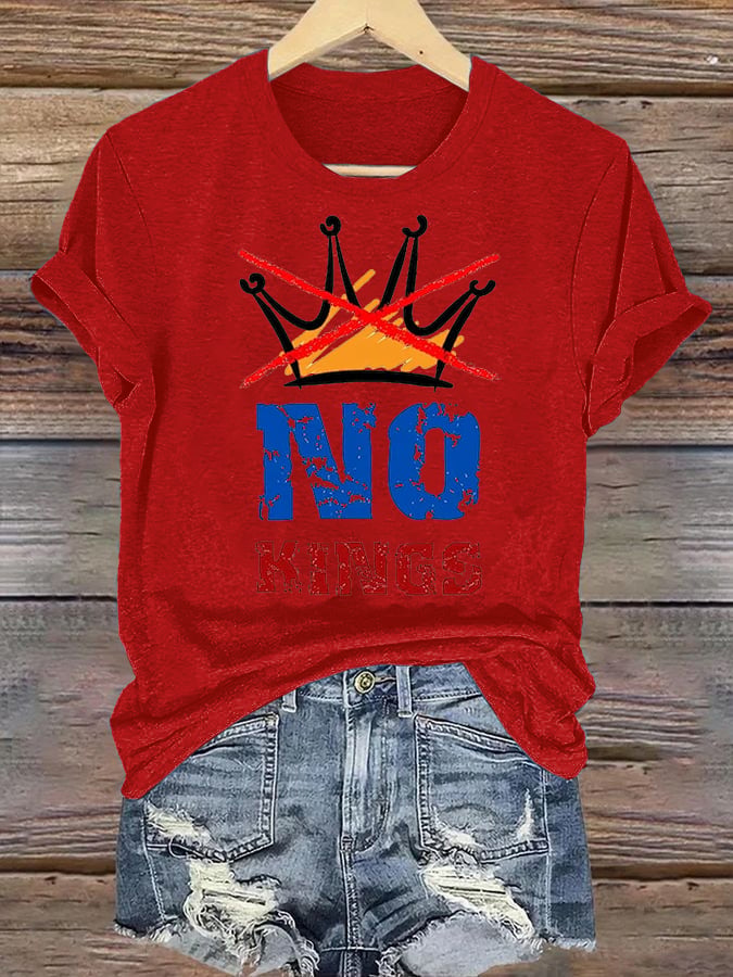 🔥Buy 3 Get 15% Off🔥Women's  NO KINGS Print T-Shirt