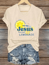 Women's Lemonade Faith   V Neck T-shirt