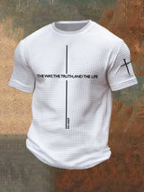 Men's Jesus The Way The Truth The Life Print Casual Waffle T-Shirt