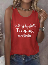 Women's Walking By Faith Tripping Constantly Print Vest