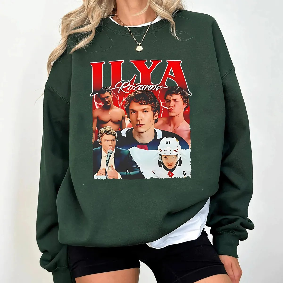 Hockey Romance Print Casual Sweatshirt