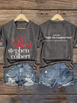 🔥Buy 3 Get 15% Off🔥V-Neck Retro Last Show 05.21.2026 The Night The Laughter Died After The Episode Ended. Hopefully People Laughed During The Show Print T-Shirt