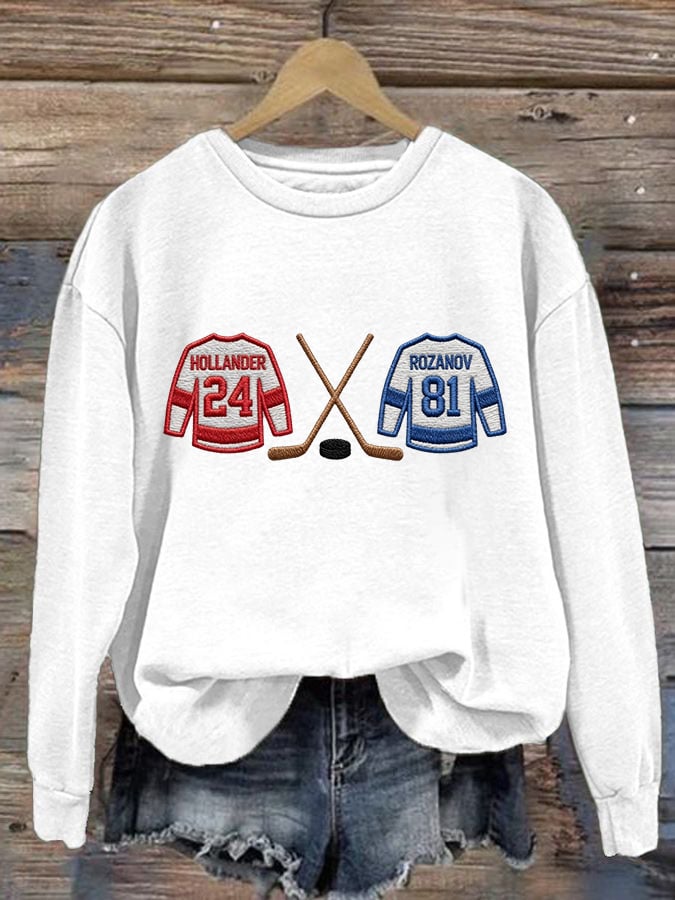 Women's Hockey Romance Print Casual Sweatshirt