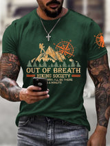 Men's Out Of Breath Hiking Society Don't Worry I'll Be There Soon Print Short Sleeve Top