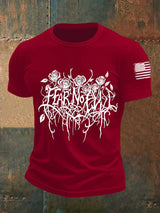 Men's Fear No Evil Gothic Christian Print Round Neck T-Shirt