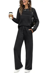 Women's Crew Neck Top & Drawstring Pants Set