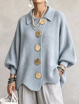 🤲LAST DAY SAVE 49% ⏰Oversized Collared Knit Cardigan With Large Metal Buttons