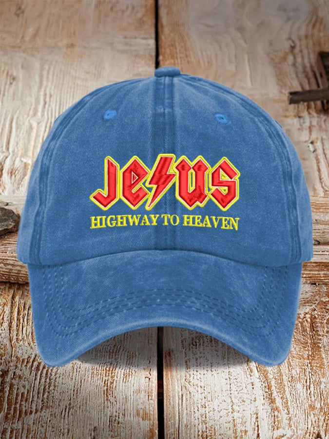 Jesus Highway To Heaven Print Baseball Cap
