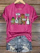 Women's  FDT Cartoon animals printed T-shirt