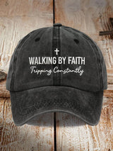 Walking By Faith — Tripping Constantly Print Baseball Cap