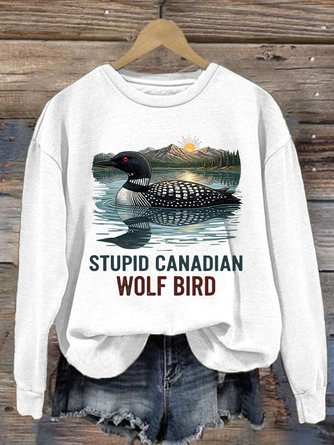 Women's casual Canadian Wolfbird sweatshirt