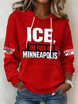 Retro Ice Get The Fuck Out Of Minneapolis  Print Hoodie