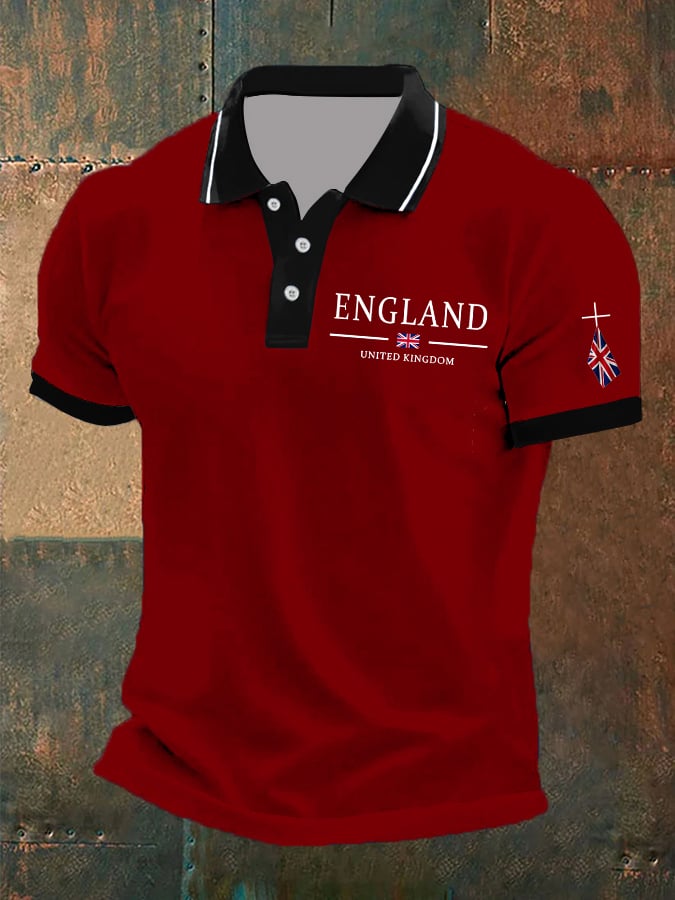 Men's Union Jack Business Casual Polo Shirt