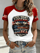 🔥Buy 3 Get 15% Off🔥Women's "THANKS FOR WATCHING AMERICA  THE FINAL SHOW" Printed Raglan Short-Sleeved Shirt