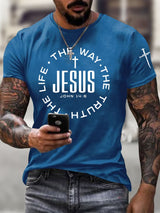 Men's Jesus The Way The Truth The Life Printed Casual T-Shirt