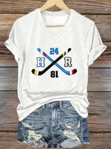 Women's Hockey Romance Print T-Shirt