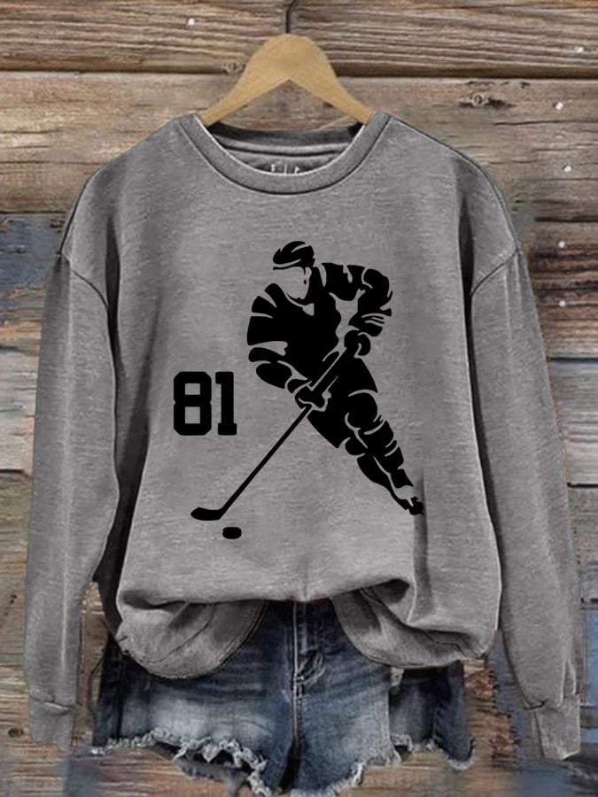 Women's Hockey Romance Print Casual Sweatshirt