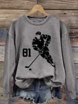 Women's Hockey Romance Print Casual Sweatshirt