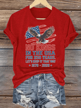 🔥Buy 3 Get 15% Off🔥Women's  No Kings USA Patriotic Tee ,250 Years of Democracy printed T-shirt