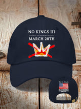 🔥Buy 3 Get 15% Off🔥Retro No Kings III 50 State Nationwide Protest March 28th Rejecting Kings Since 1776 Print Baseball Cap
