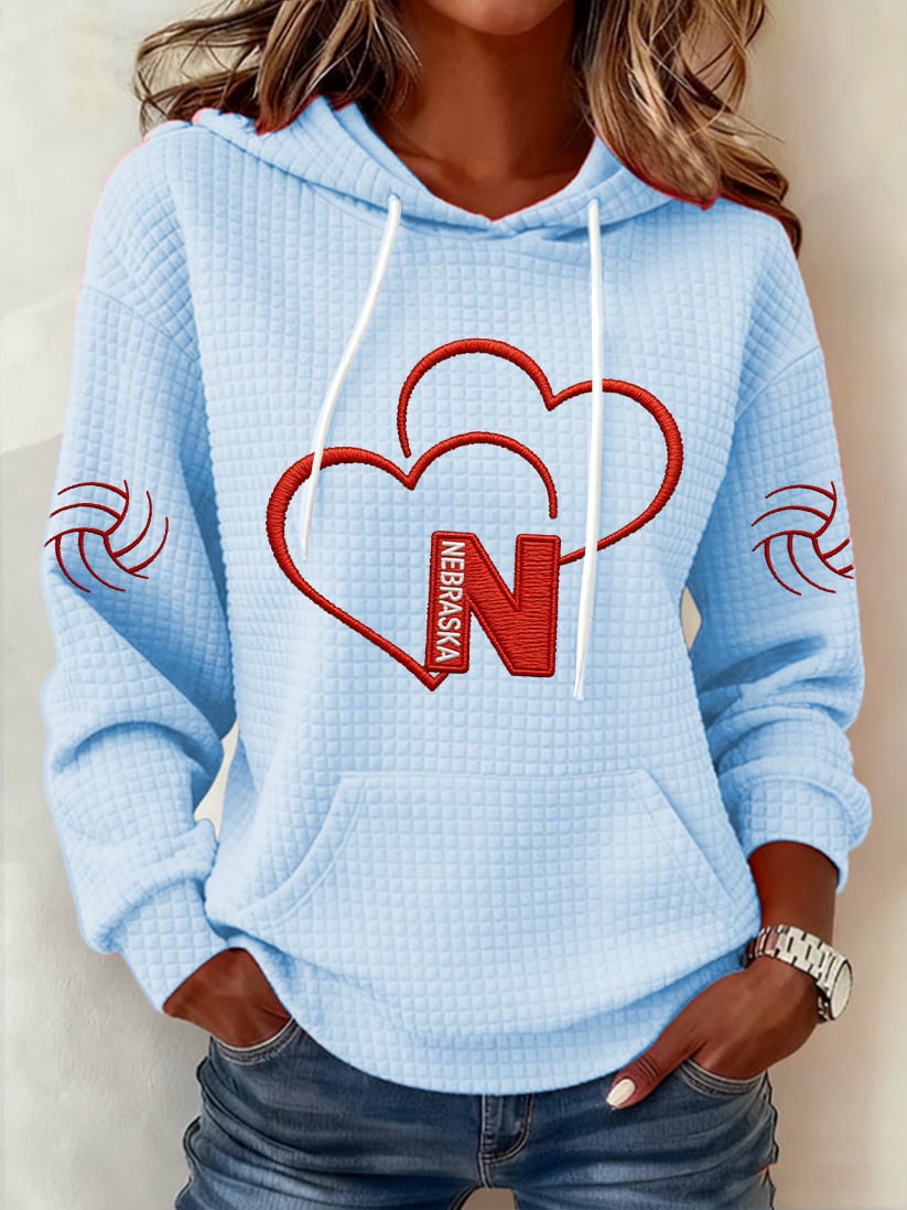 Women's Vintage  Volleyball Print Hoodie