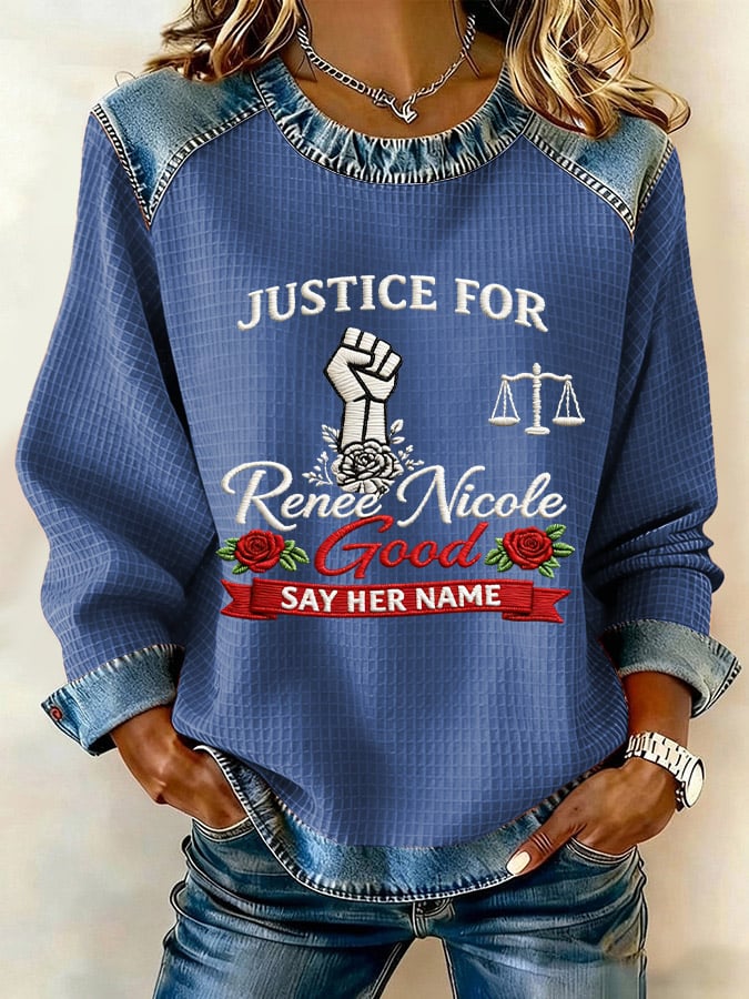 Women's Justice For Her Print Casual Sweatshirt