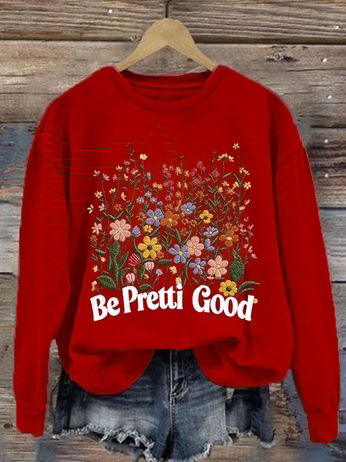 Women's Casual FDT Printed Long-Sleeve Sweatshirt