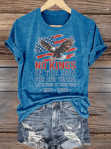 🔥Buy 3 Get 15% Off🔥Women's  No Kings USA Patriotic Tee ,250 Years of Democracy printed T-shirt
