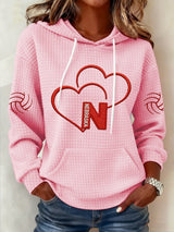 Women's Vintage  Volleyball Print Hoodie