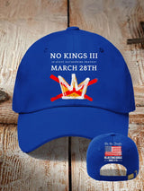 🔥Buy 3 Get 15% Off🔥Retro No Kings III 50 State Nationwide Protest March 28th Rejecting Kings Since 1776 Print Baseball Cap