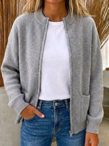 Women's Ultra-Soft Zip-Front Knitted Cardigan Jacket