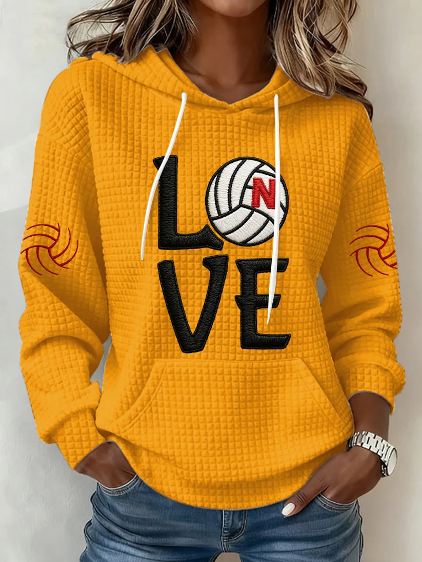 Women's Vintage  Volleyball Print Hoodie
