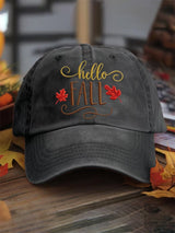 Hello Fall Print Baseball Cap