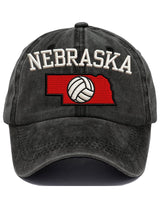 Retro Volleyball Print Baseball Cap